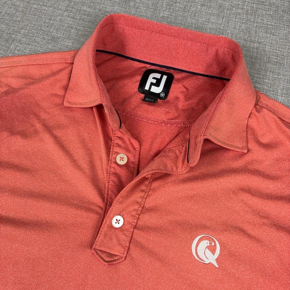 FootJoy Golf Polo Shirt Mens M Red Stretch Short Sleeve Performance Quail East
